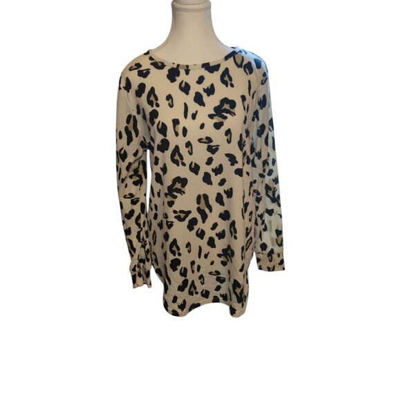 Tickled Teal Long Sleeve Lightweight Animal Print Women's Blouse Size Small - Picture 1 of 13